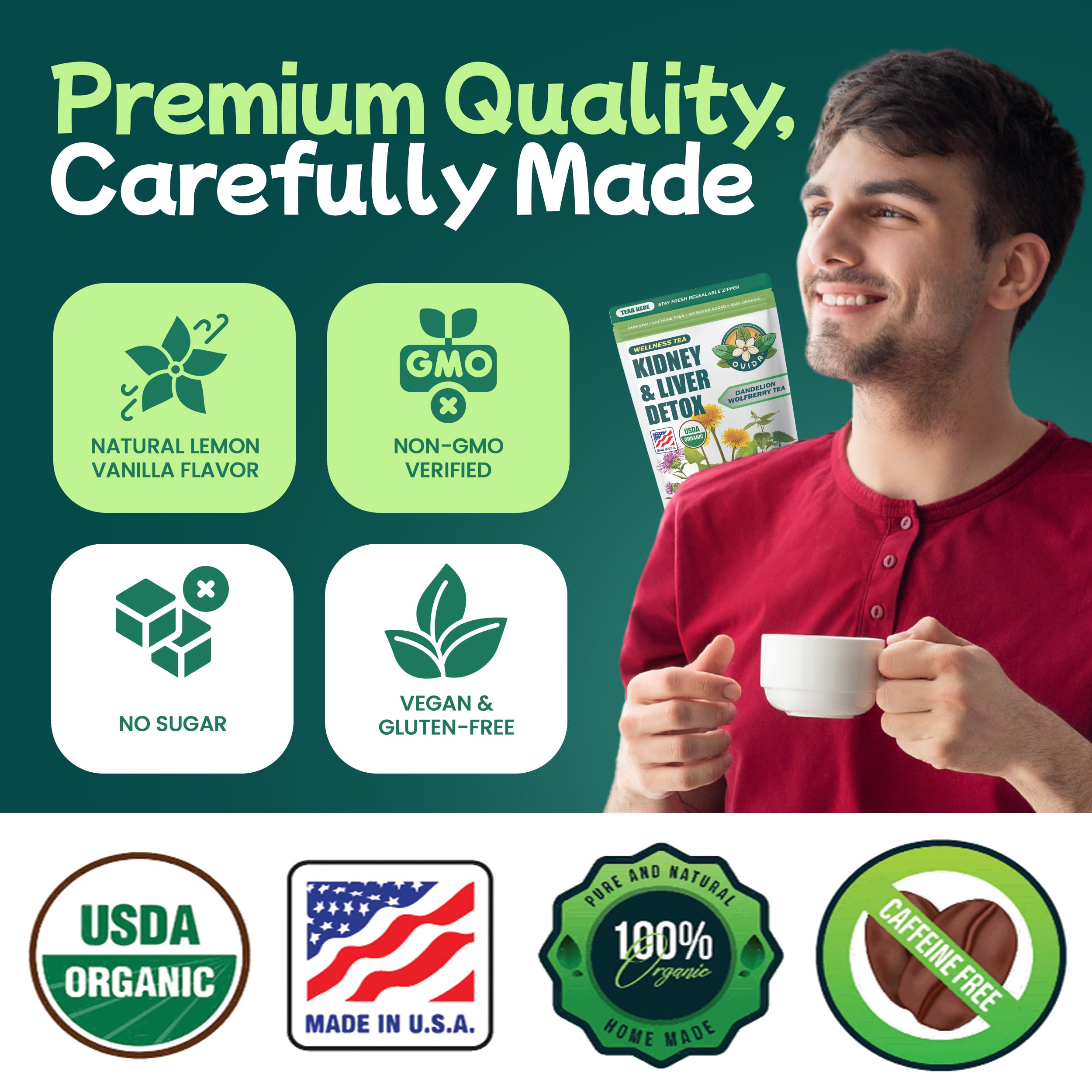 USDA Organic seal on the OVIDA package signifying natural ingredients.