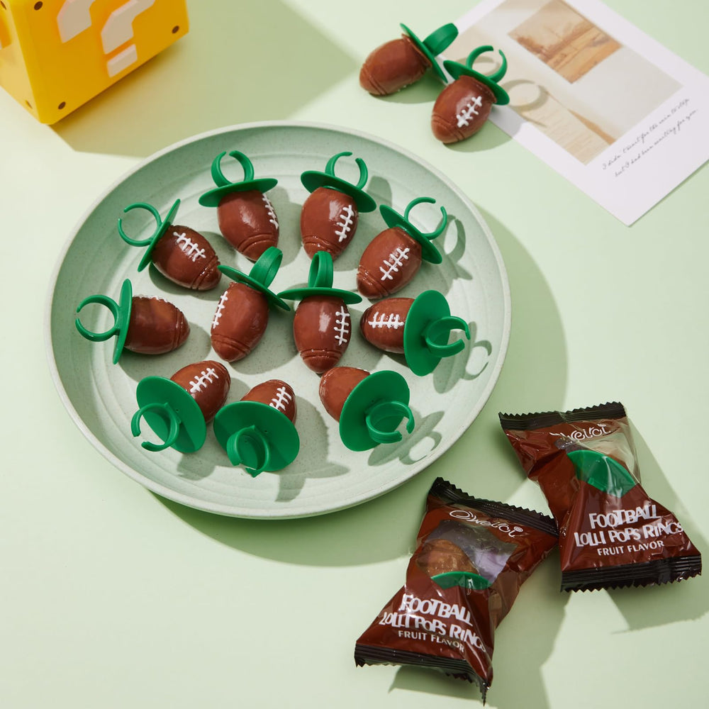 Oweiroi football ring lollipops grape flavor offers tasty sweetness.