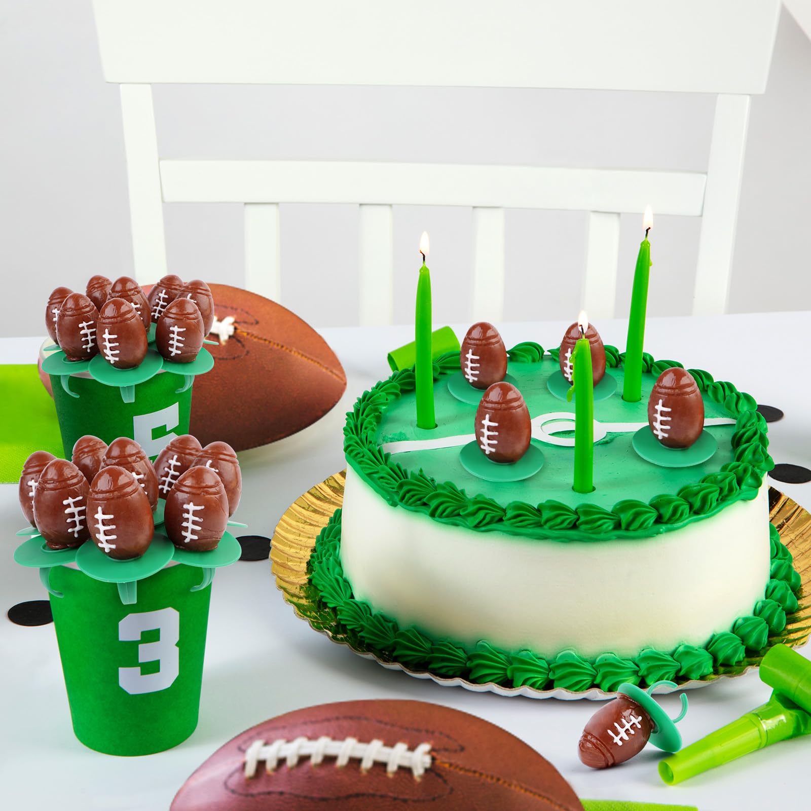 Oweiroi football ring lollipops tailgate display at sports events.