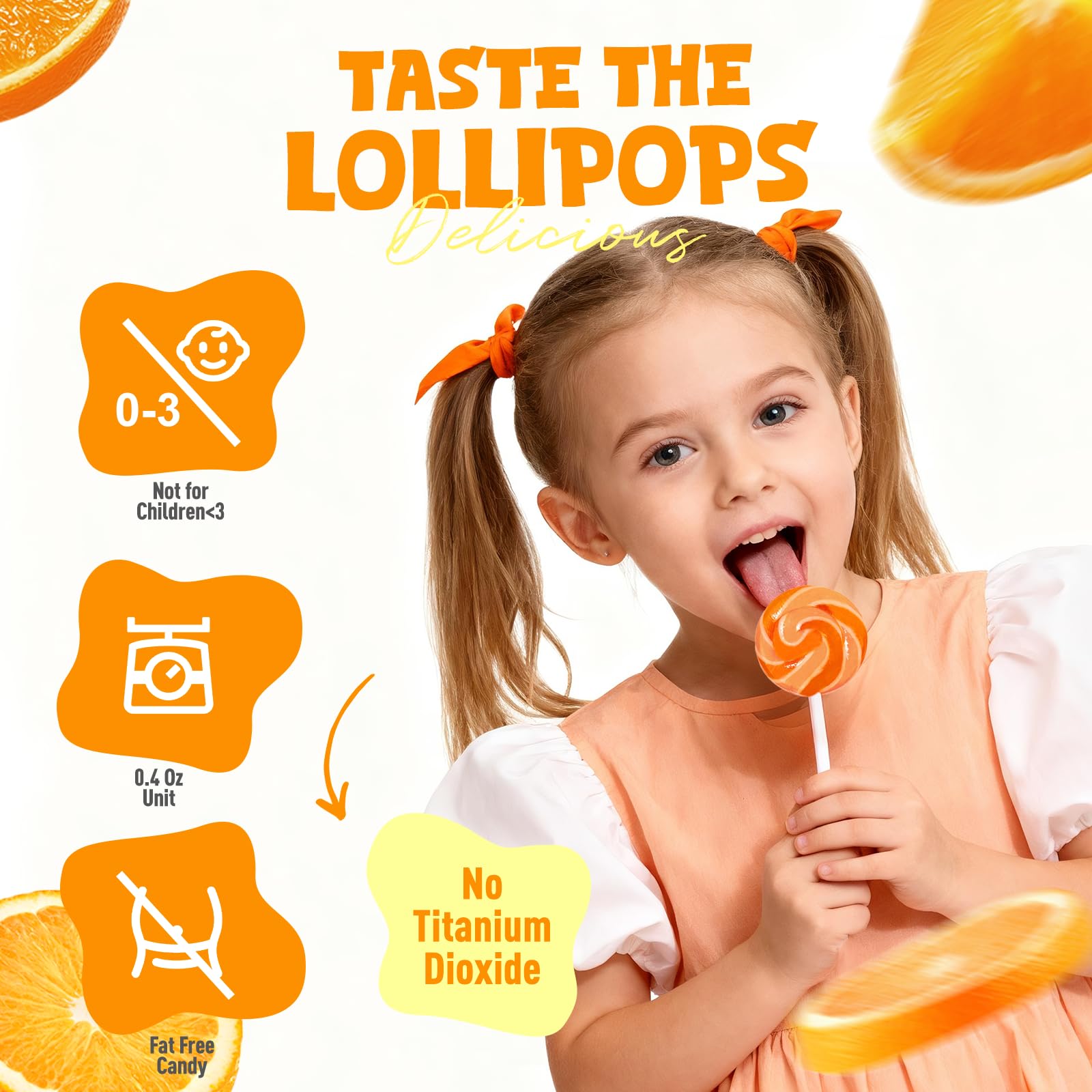 Oweiroi orange flavor 36-pack lollipops 2.5 inch
