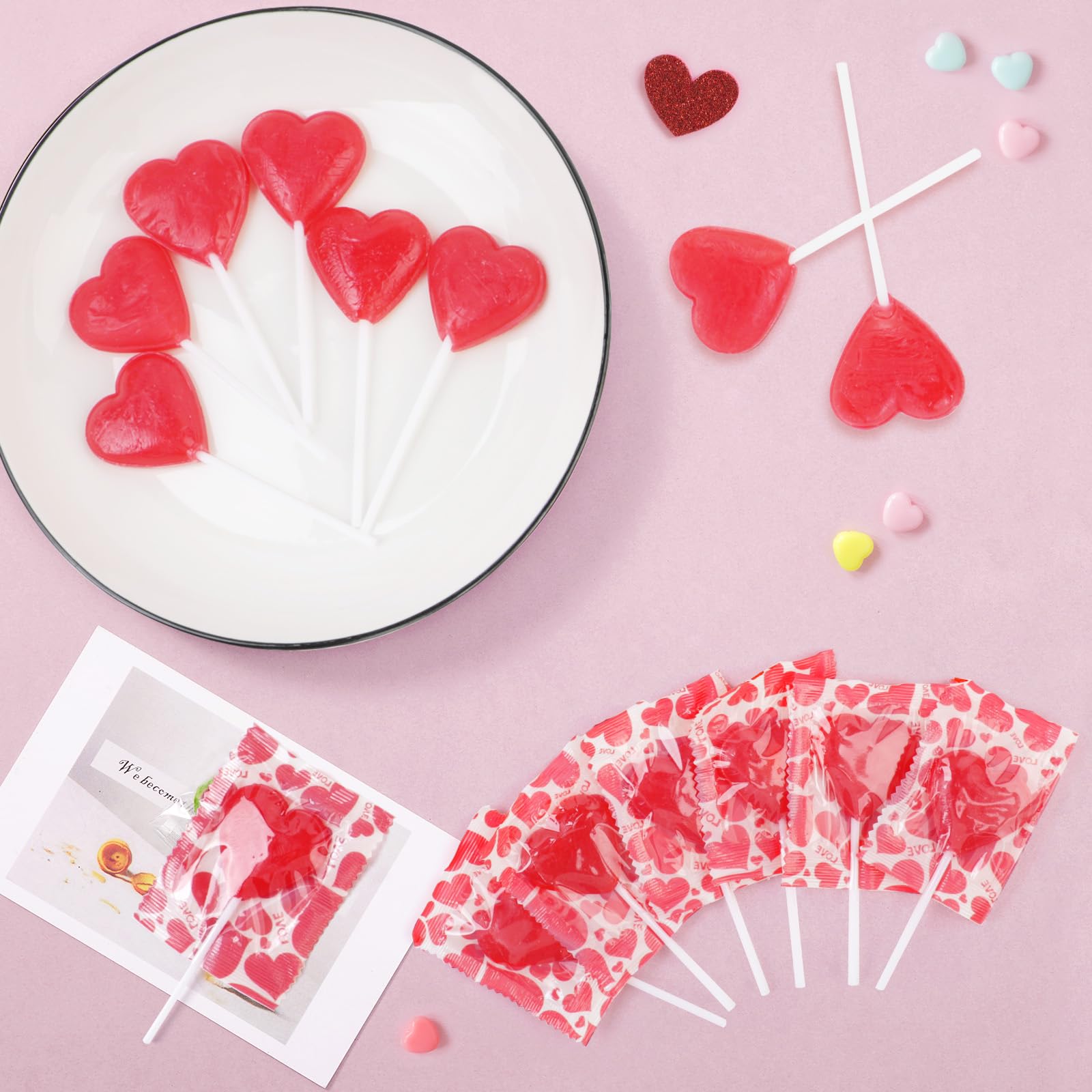 Oweiroi Valentines lollipops individually wrapped 8g, convenient for sharing.