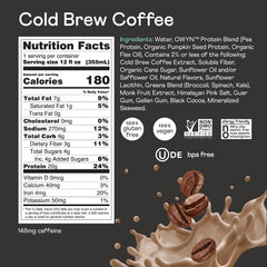 OWYN gluten-free, dairy-free, soy-free formula with non-GMO label.