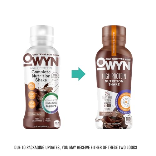OWYN High Protein Shake chocolate ingredients highlight vegan pea protein and seeds