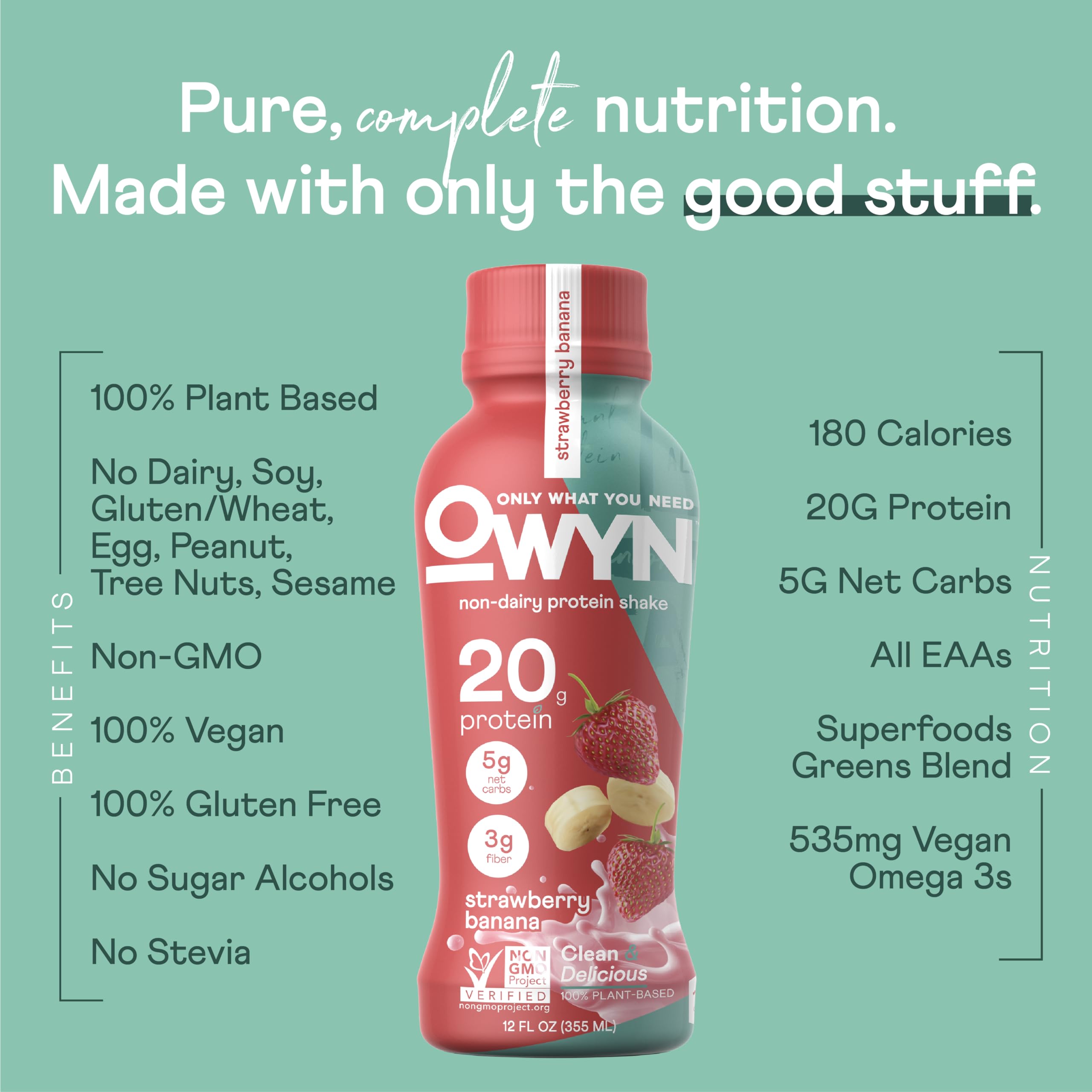 OWYN smooth-vanilla pour: dairy-free protein for daily energy.