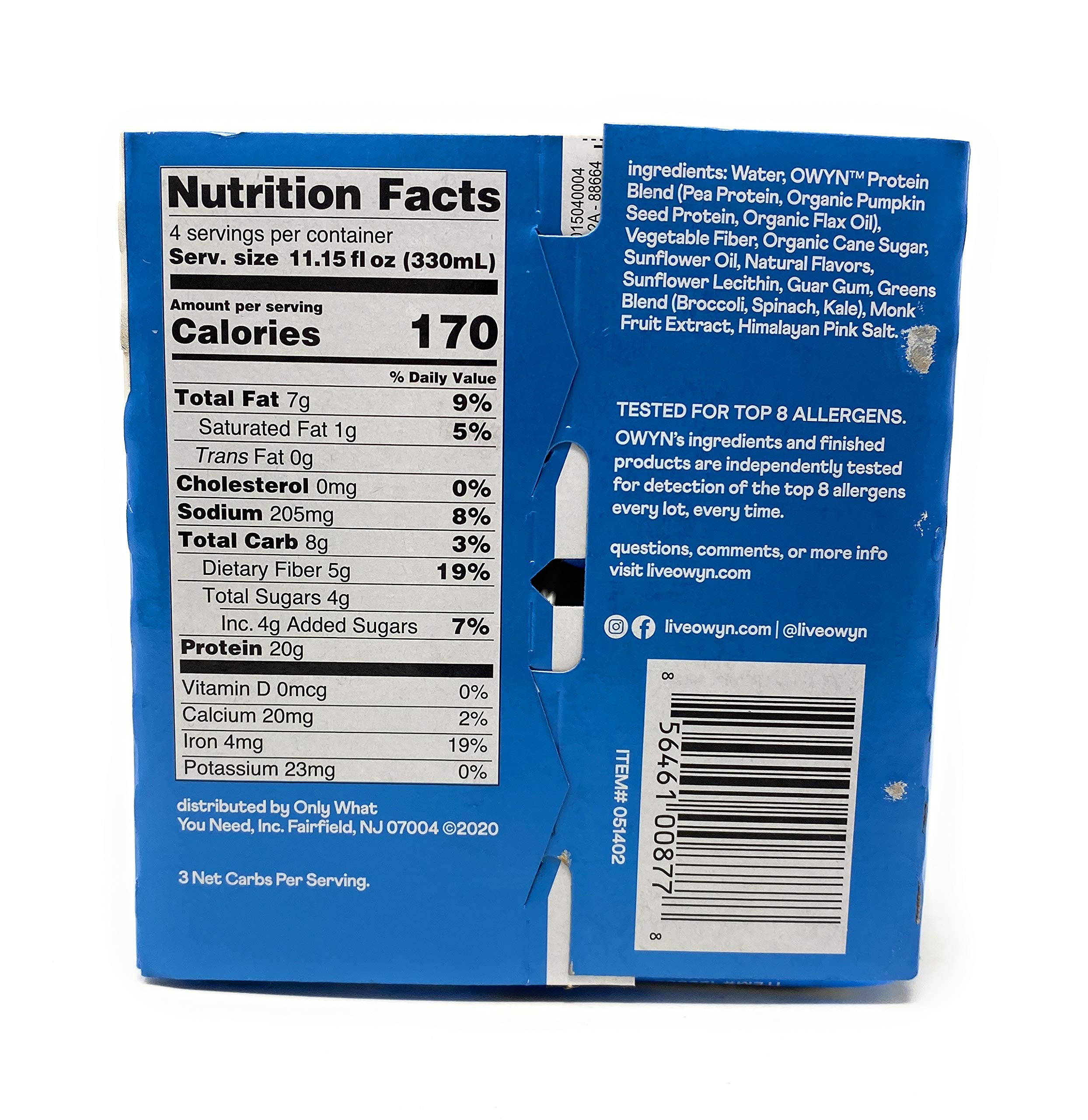 OWYN vanilla shake in glass demonstrates convenient, gluten-free protein for on-the-go lifestyles.