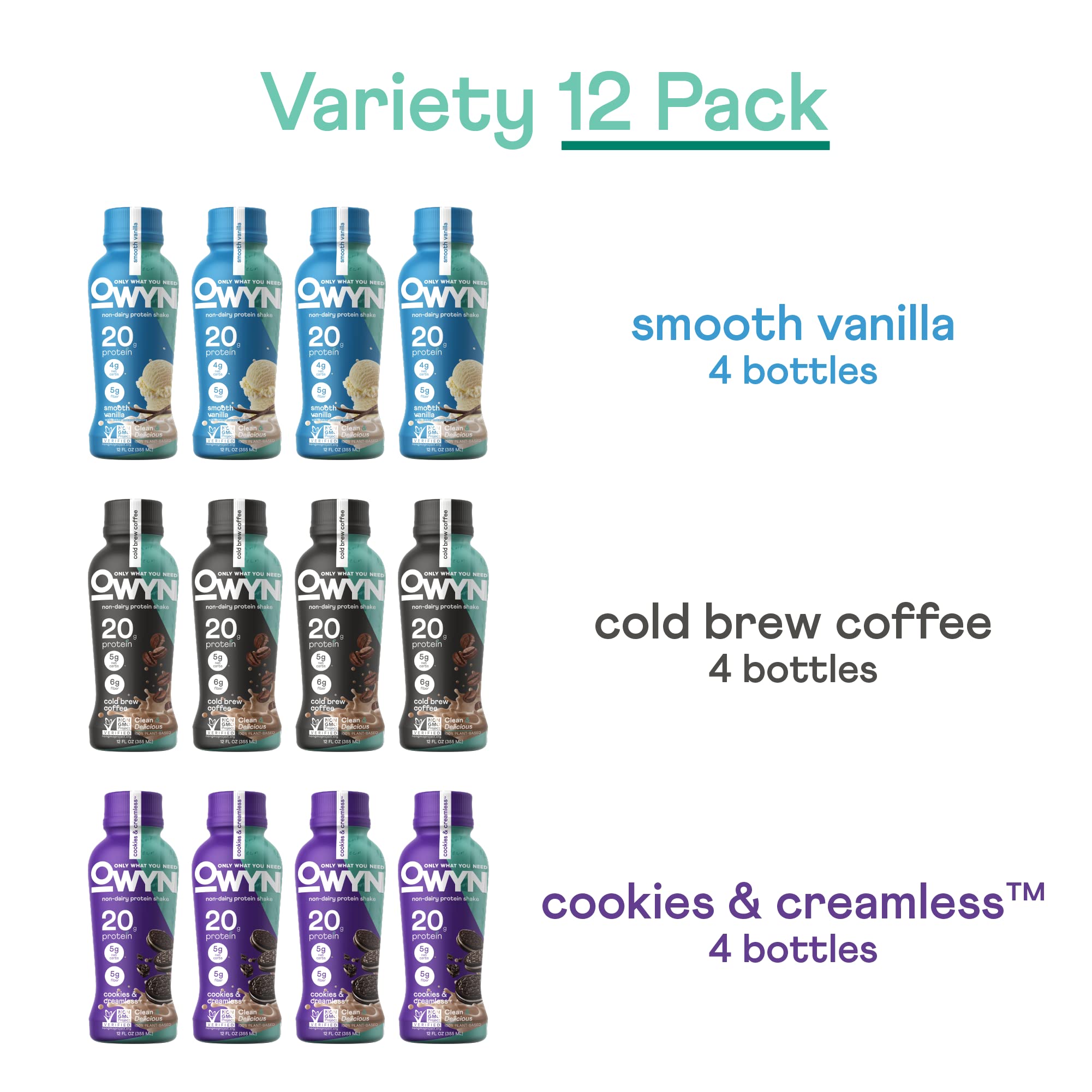 OWYN cold brew coffee flavor bottle dairy-free protein for morning energy