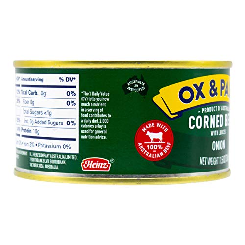 Ox & Palm corned beef onion-ingredients-label shows simple, clean ingredients.