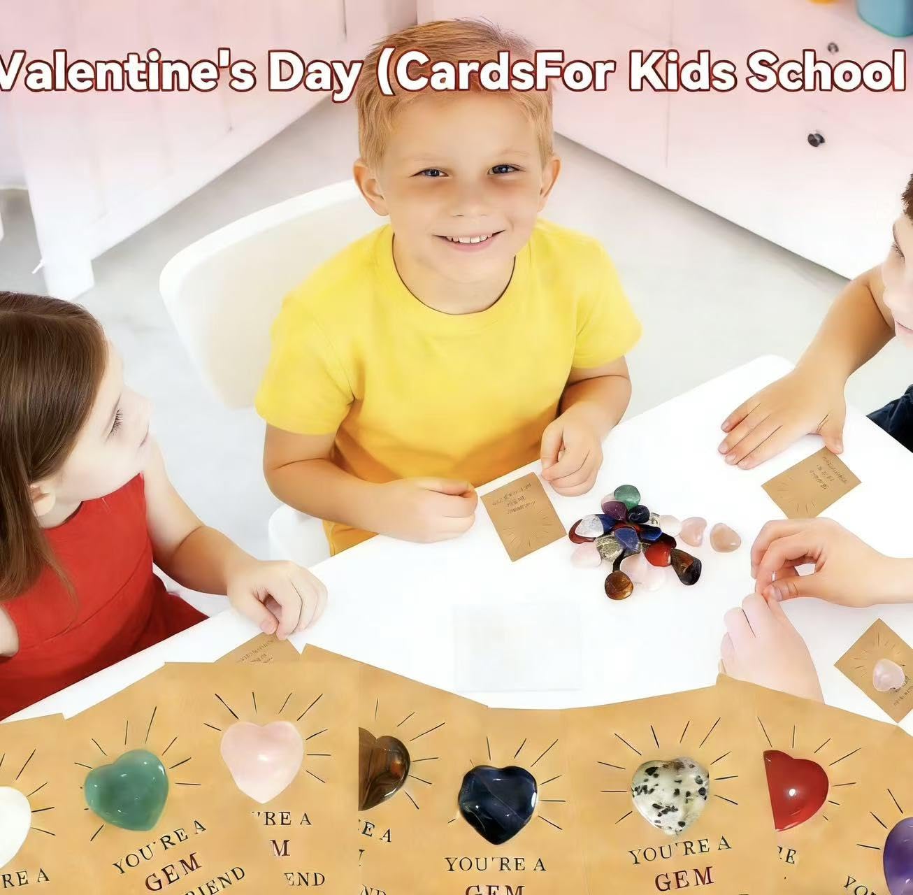 OYB heart crystal embellishments on cards for charming designs