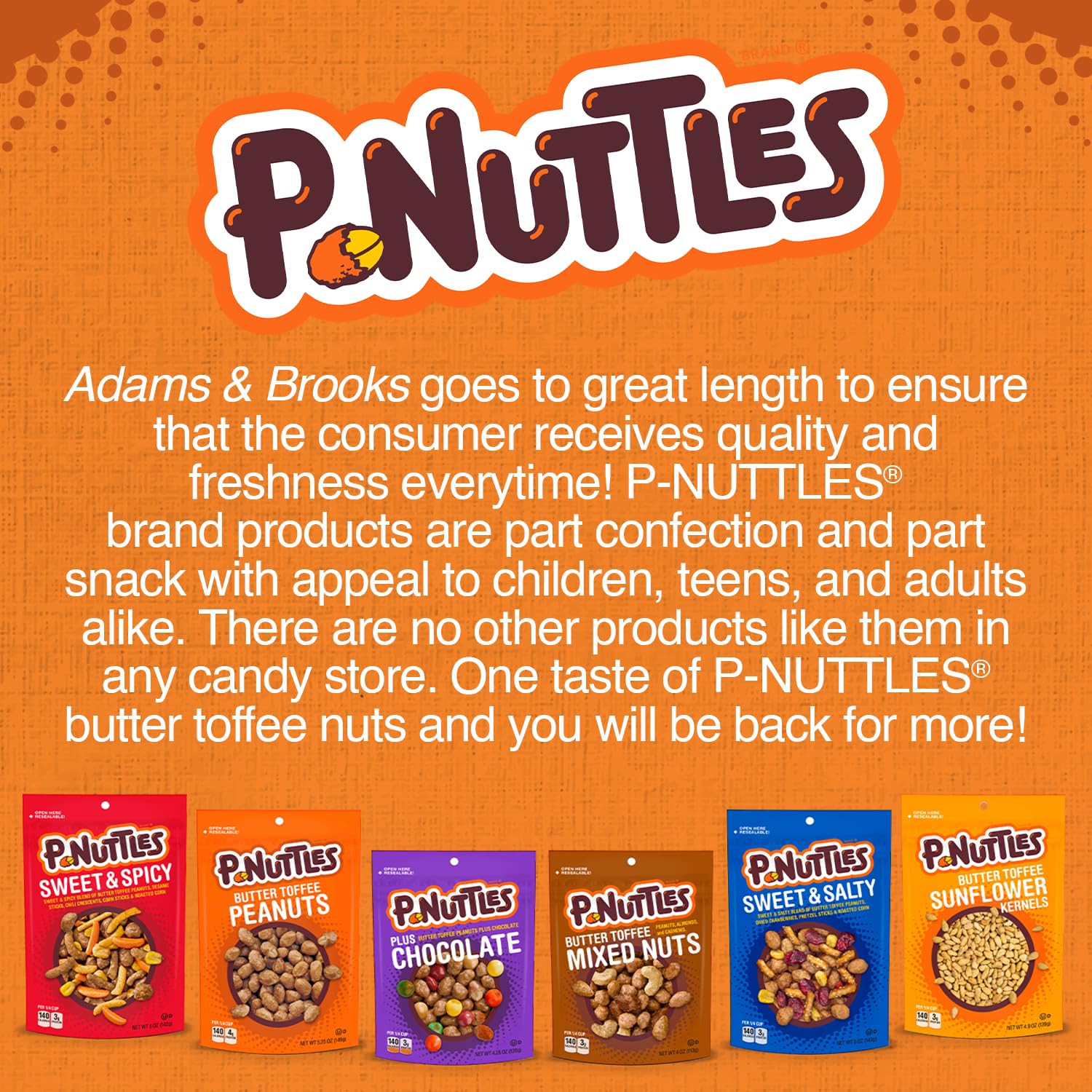 P-Nuttles Butter Toffee Peanuts nutrition panel aids mindful snacking.