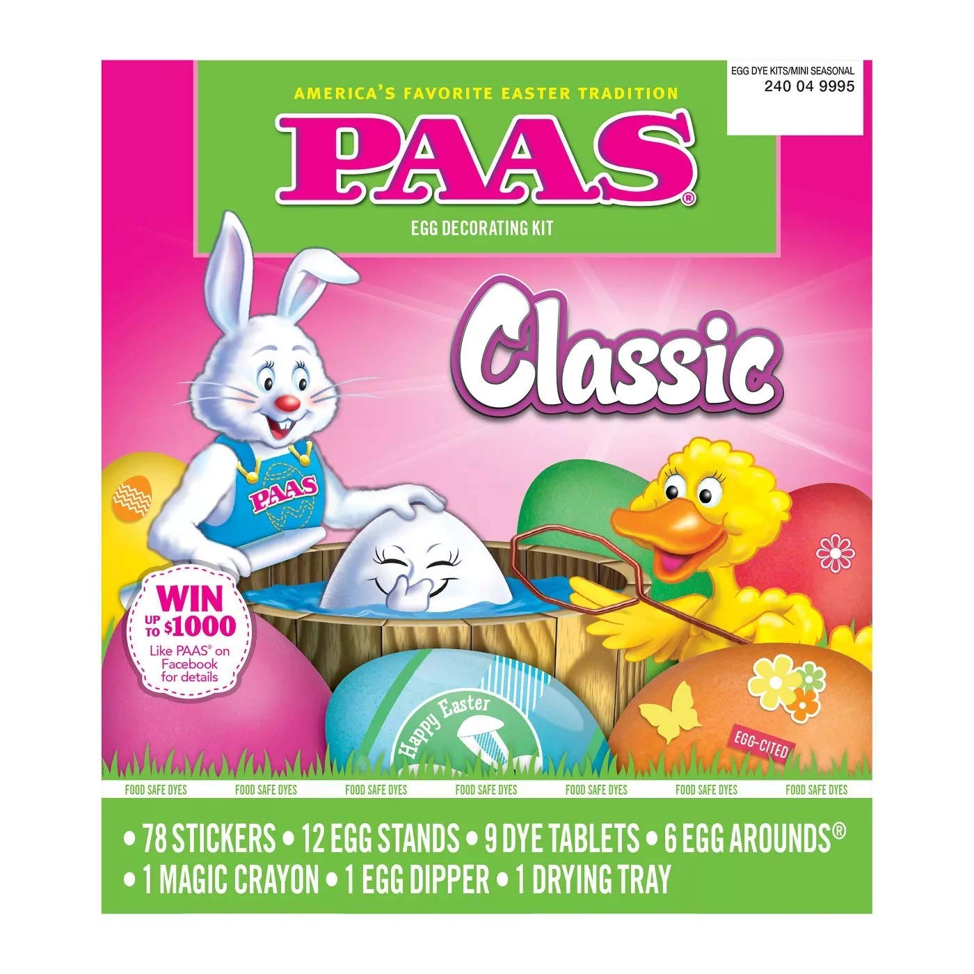 PAAS Classic Easter Egg Decorating Kit with egg-dye-colors for vibrant family egg decorating