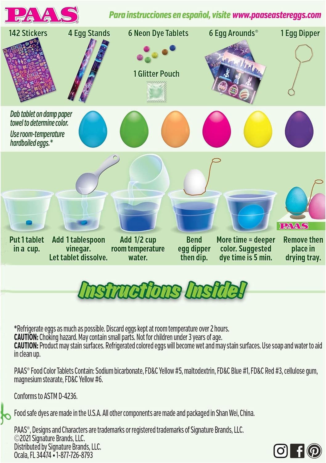 PAAS neon egg dippers coat eggs evenly for bold, consistent color