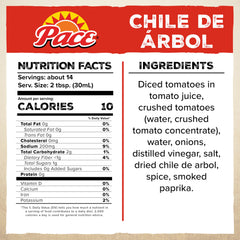 Pace Chile de Arbol Salsa chip-dipping action enhances snacks.