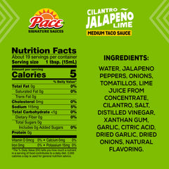 Pace Cilantro Jalapeno Lime Sauce pour on tacos adds brightness.