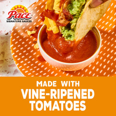 Pace Classic Taco Sauce bottle side view showcases convenient easy-squeeze design.
