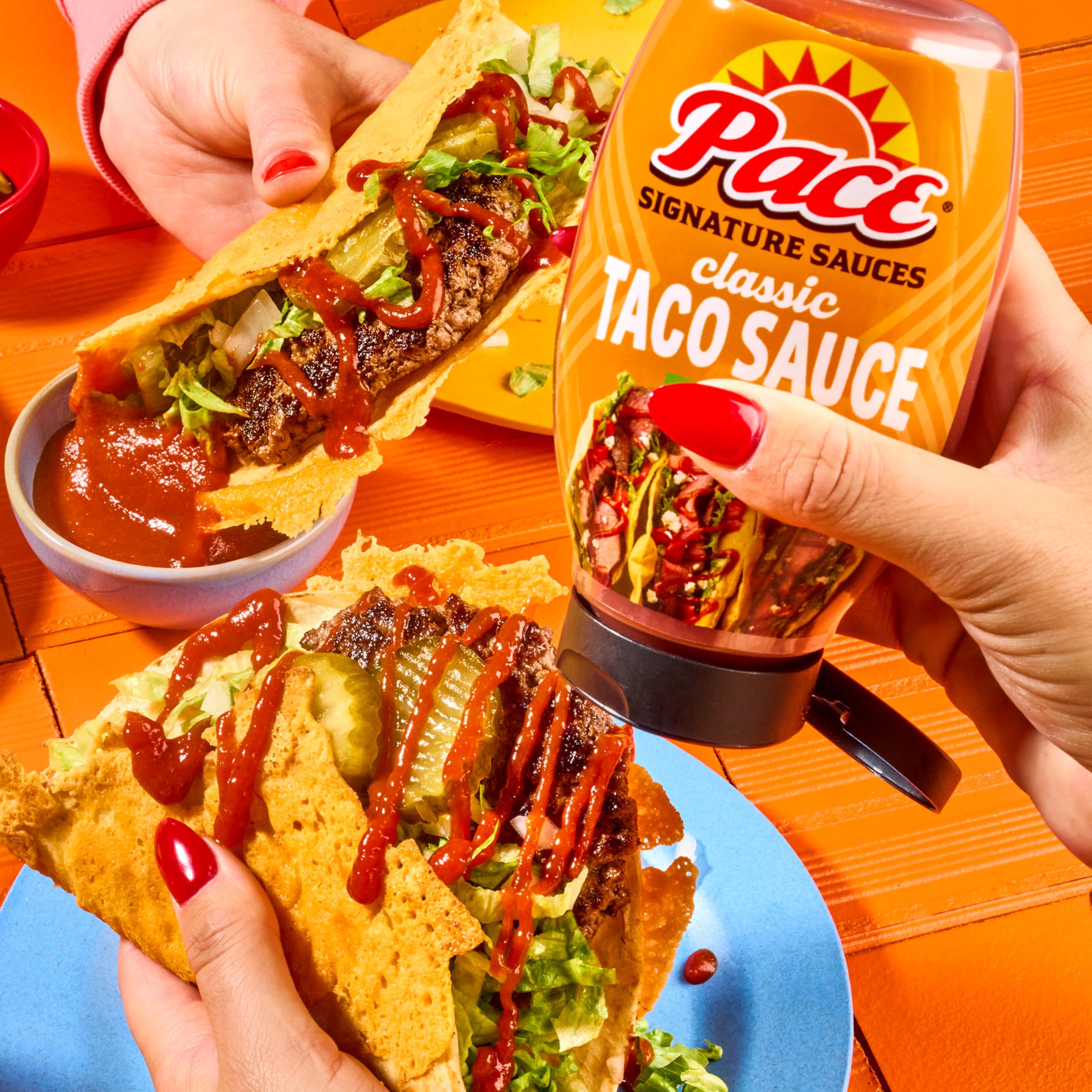 Pace Classic Taco Sauce shelf display signals family-friendly, versatile flavor.