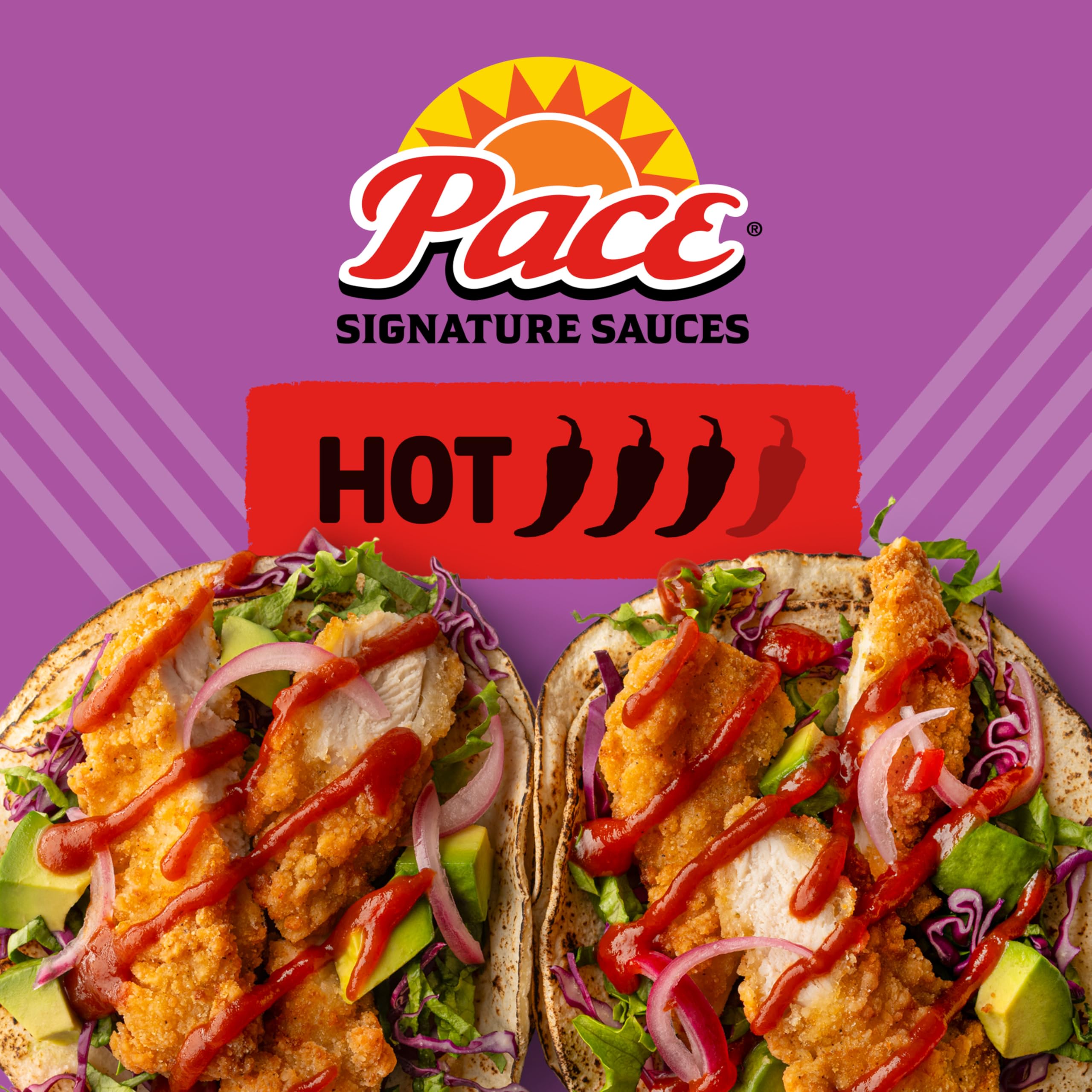Pace Hot Honey Chipotle Sauce as a taco topper delivering smoky-sweet heat