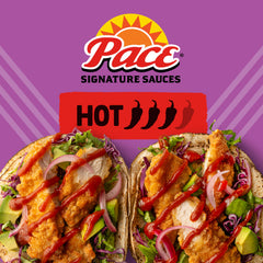 Pace Hot Honey Chipotle Sauce as a taco topper delivering smoky-sweet heat