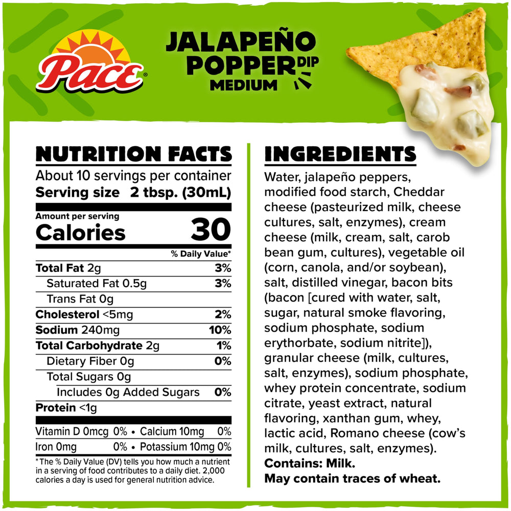 Pace Jalapeño Popper Dip in microwave bowl quick, creamy heat for snacking