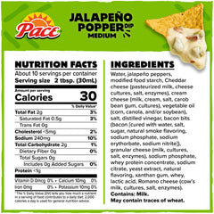 Pace Jalapeño Popper Dip in microwave bowl quick, creamy heat for snacking