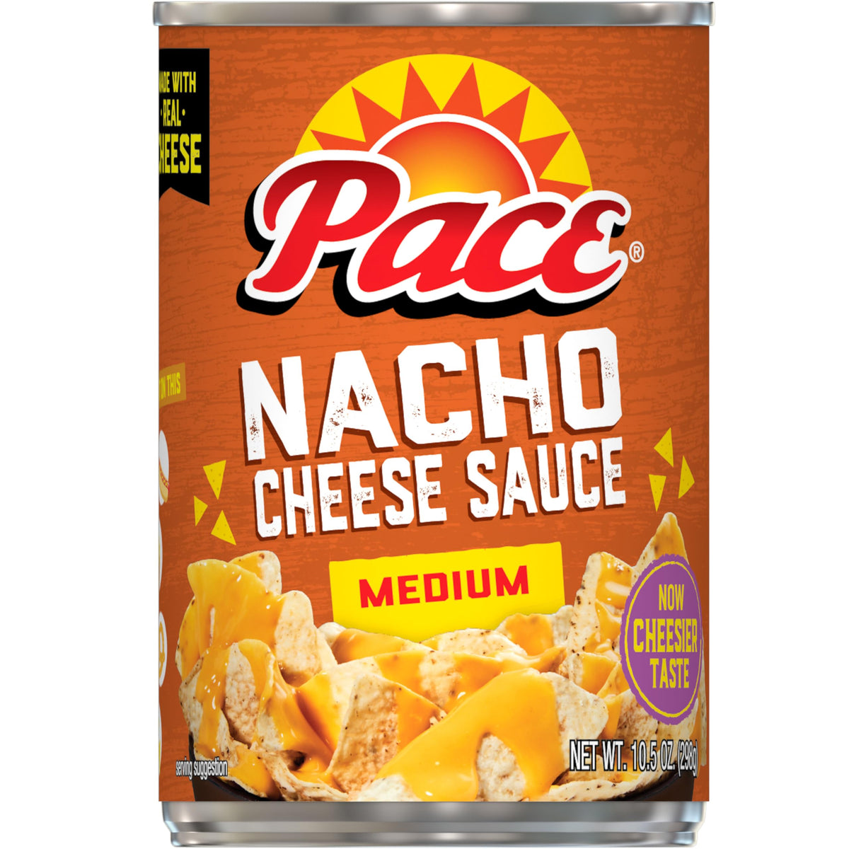 Pace Medium Nacho Cheese Sauce can front view for dip-ready snacks
