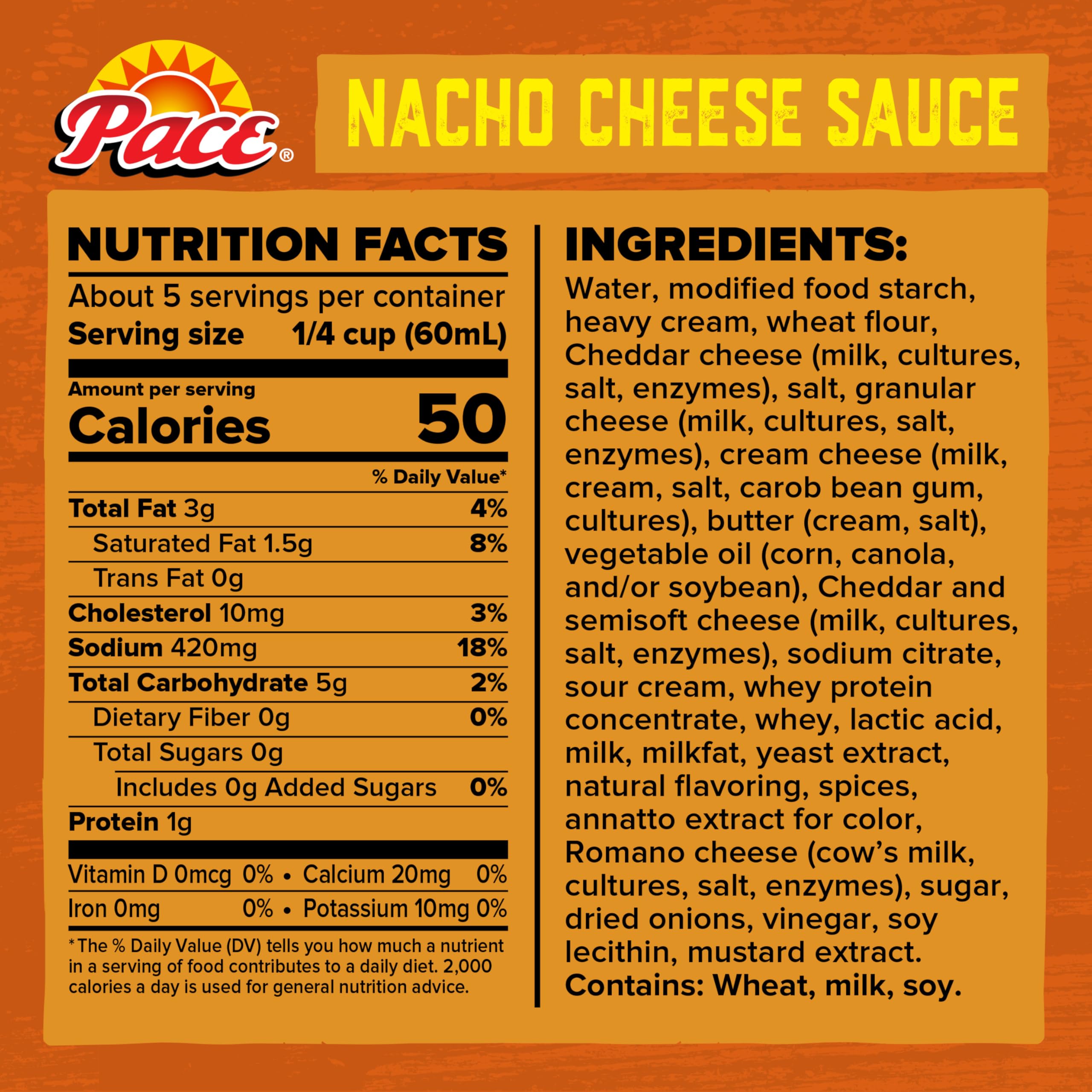 Pace Medium Nacho Cheese Sauce pour-smooth shot for drizzling over nachos