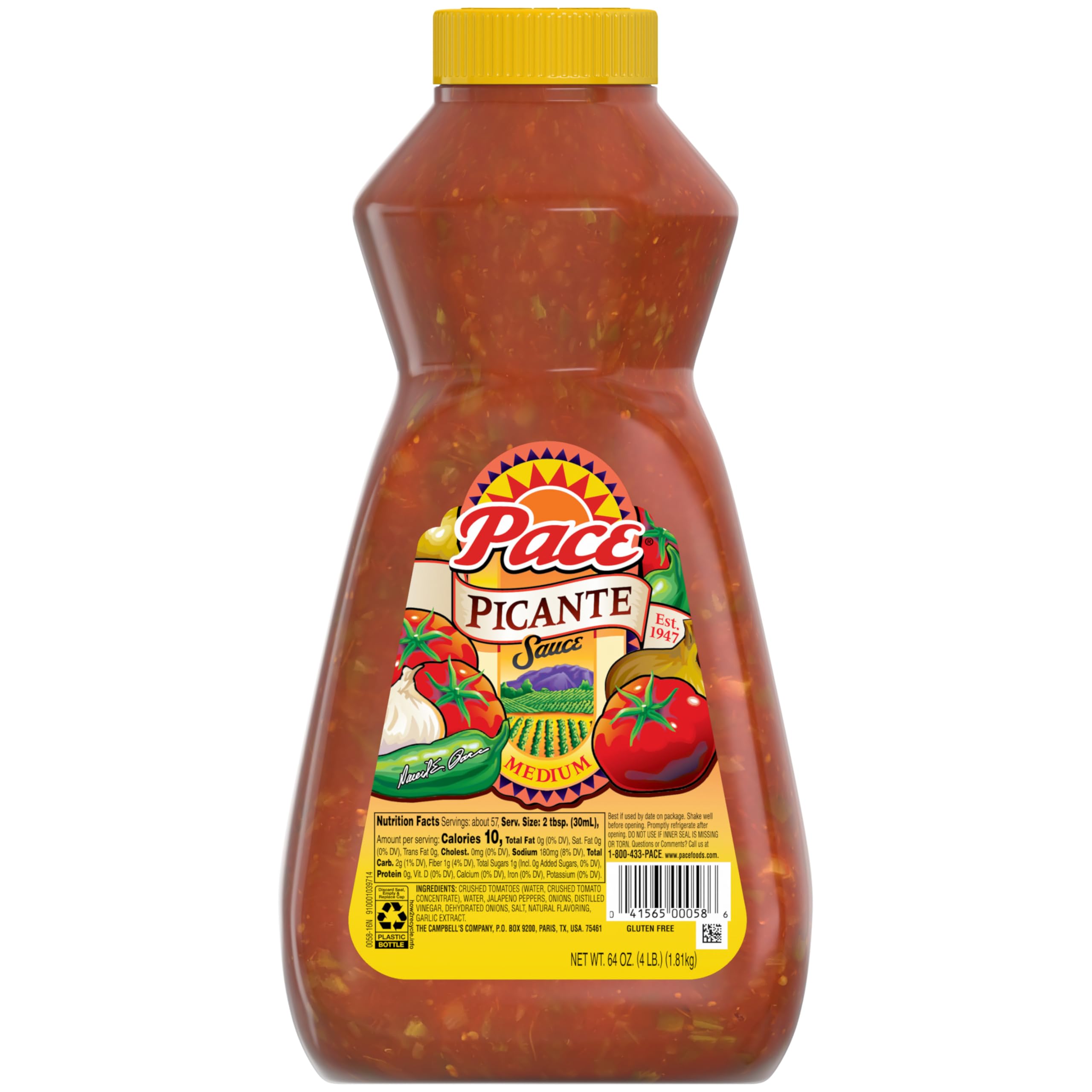 Pace Medium Picante Sauce bottle pour highlights bold flavor for meals and dips