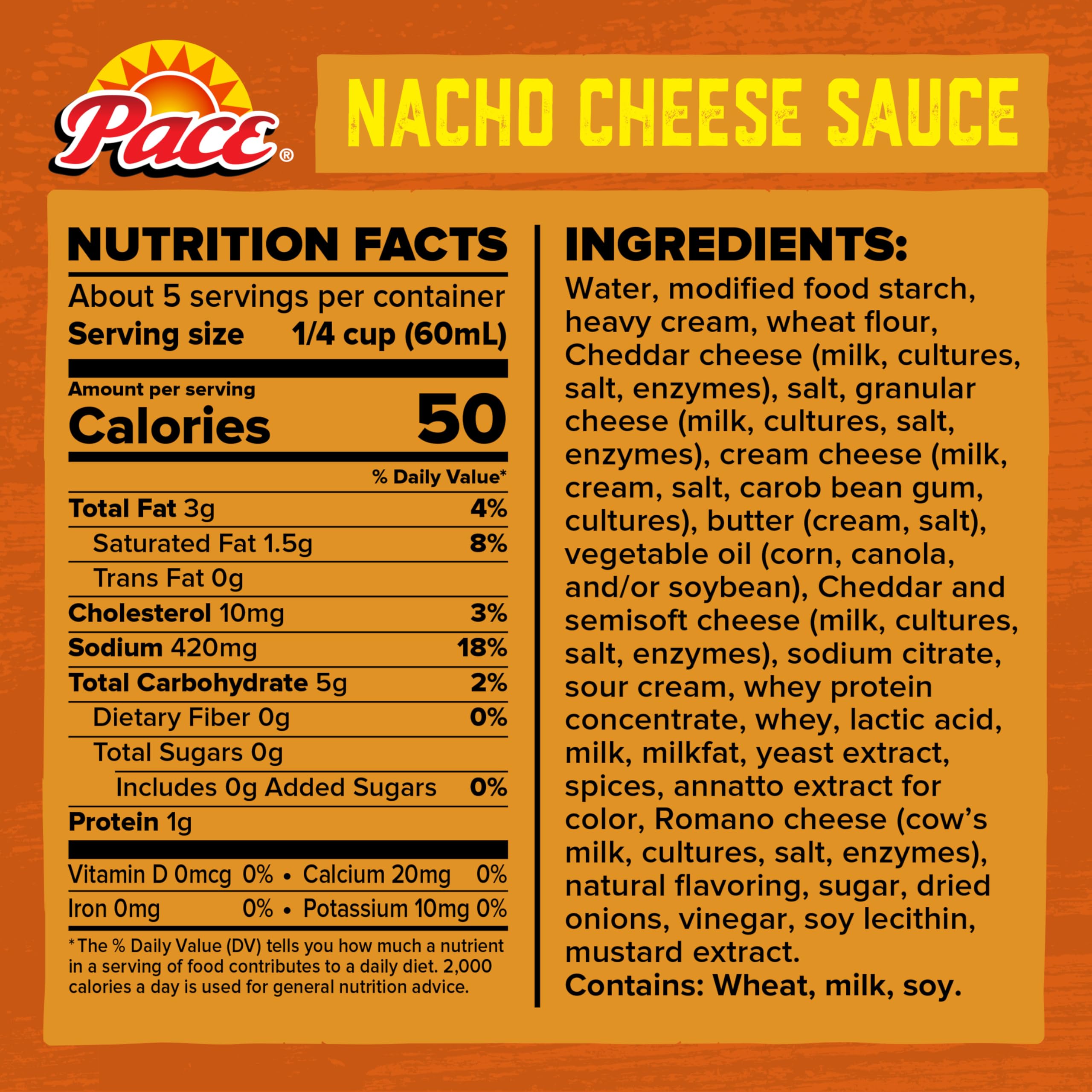 Pace Mild Nacho Cheese Sauce being poured into a bowl for dipping.