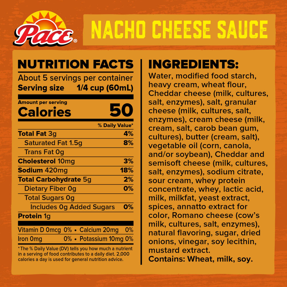 Pace Mild Nacho Cheese Sauce being poured into a bowl for dipping.
