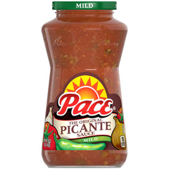 Pace Mild Picante Sauce jar close-up for dipping and topping with mild heat.