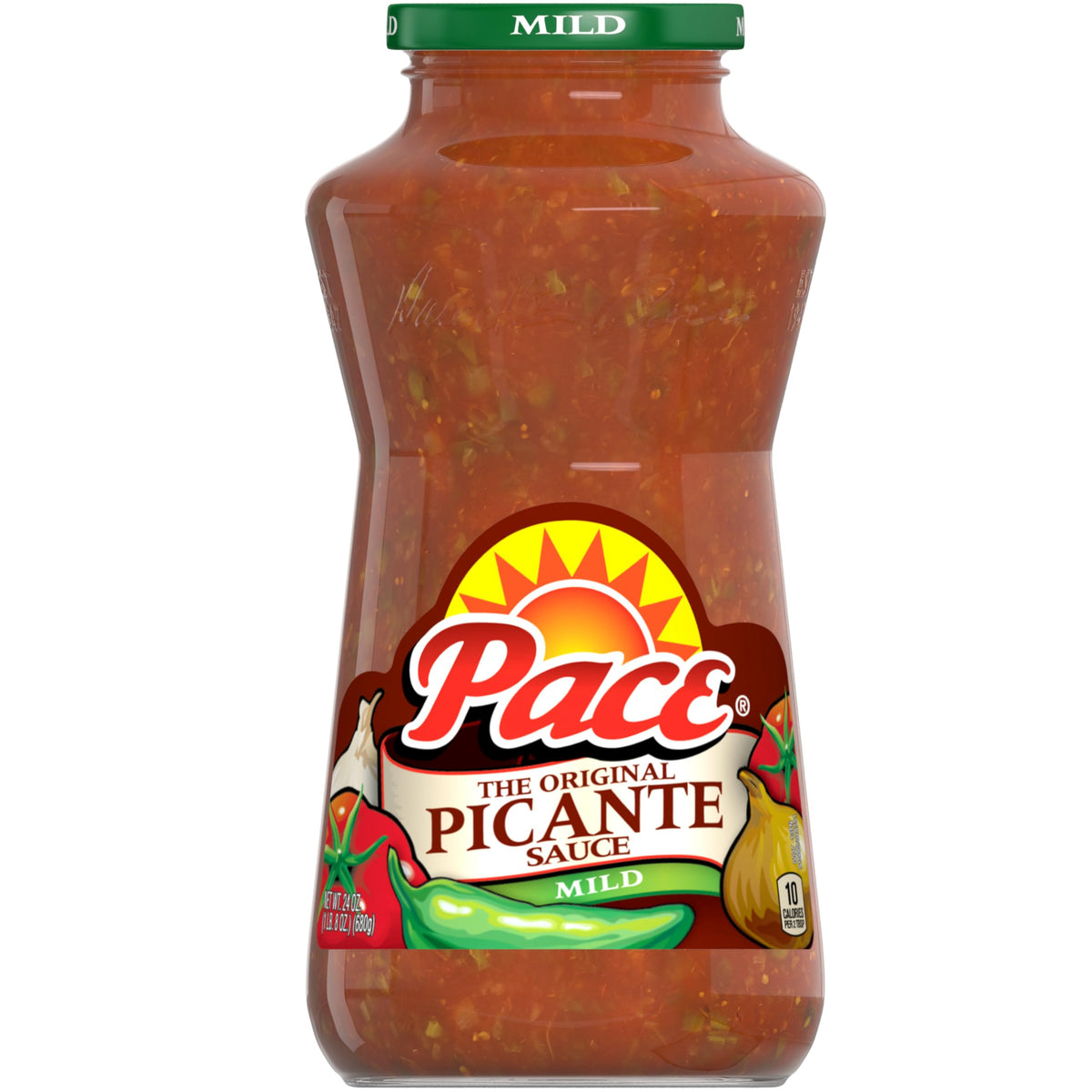 Pace Mild Picante Sauce jar front view ideal for dips and toppings.