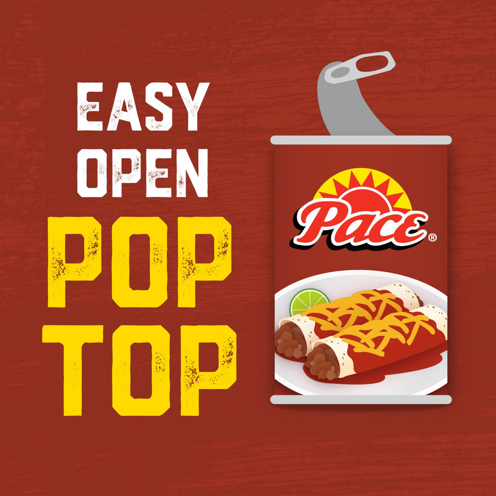 Pace Mild Red Enchilada Sauce bowl adds rich, velvety texture to pasta