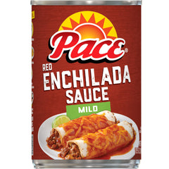 Pace Mild Red Enchilada Sauce can on counter ready to elevate enchiladas
