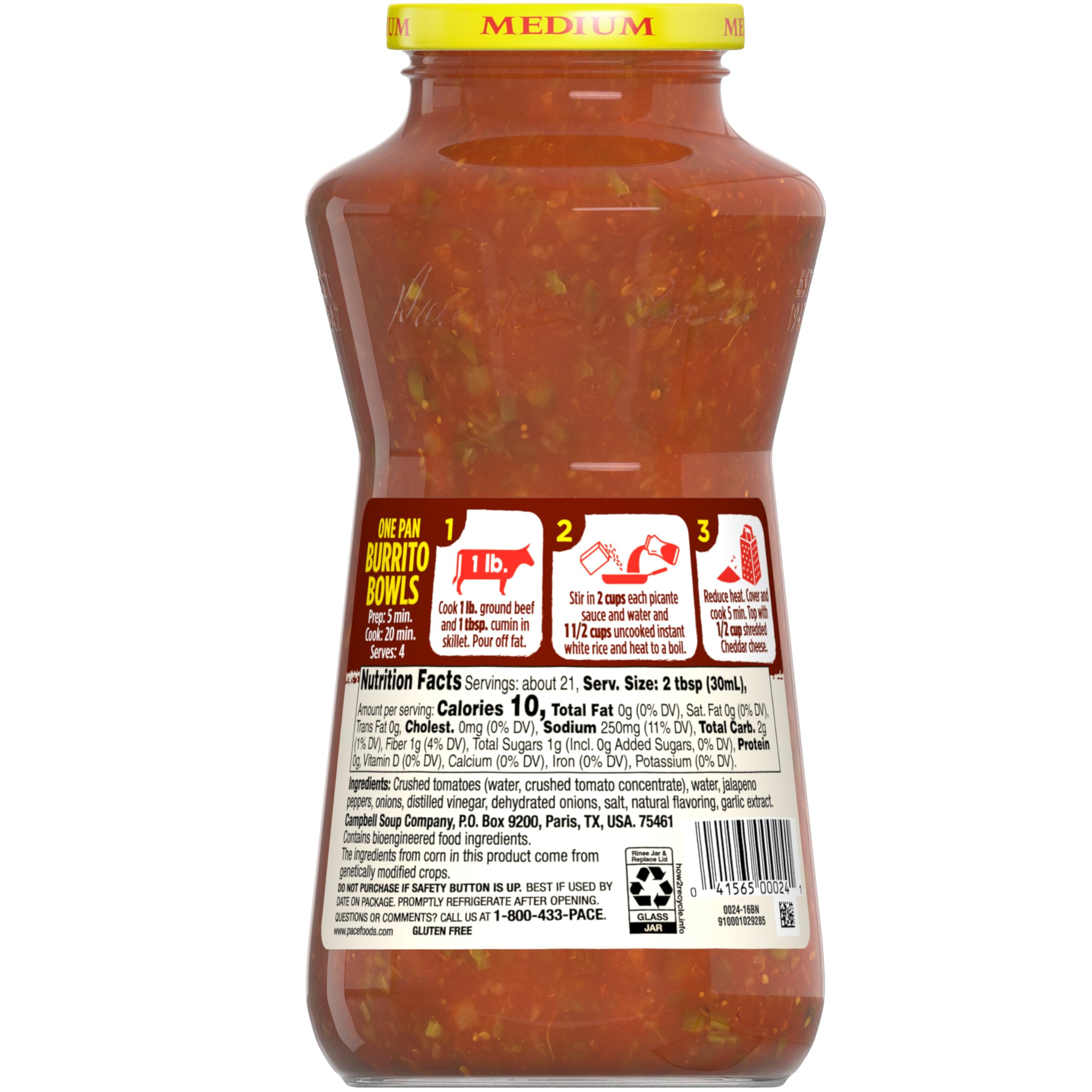 Pace Picante Sauce beside chips for quick entertaining dips.
