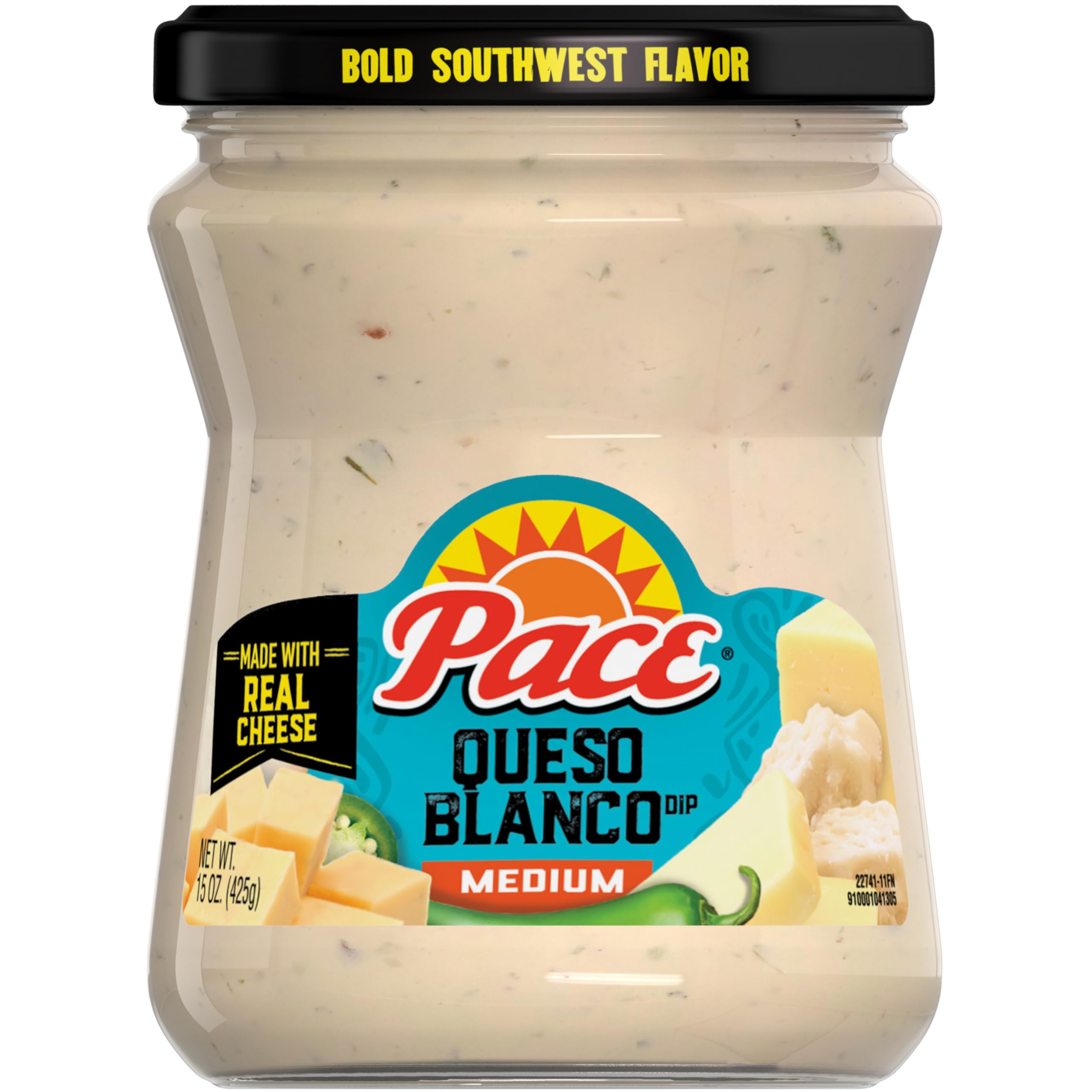 Pace Queso Blanco dip jar ready for chips and party snacking.