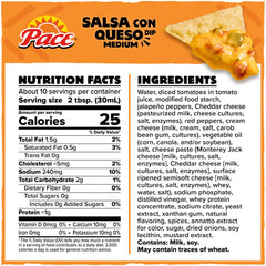 Pace queso dip with chips, ideal for quick game-day snacking.