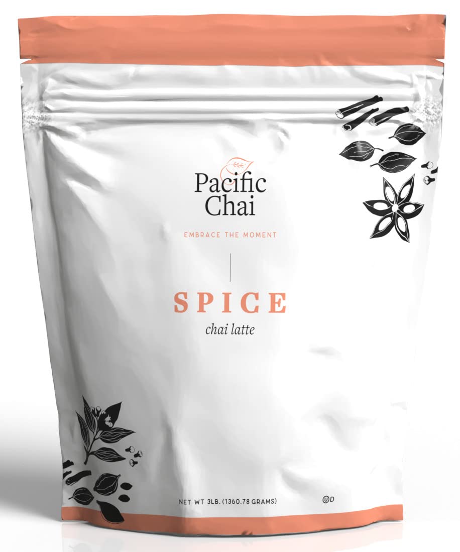 Pacific Chai latte spice instant powder bag with rich aroma for cozy mornings.