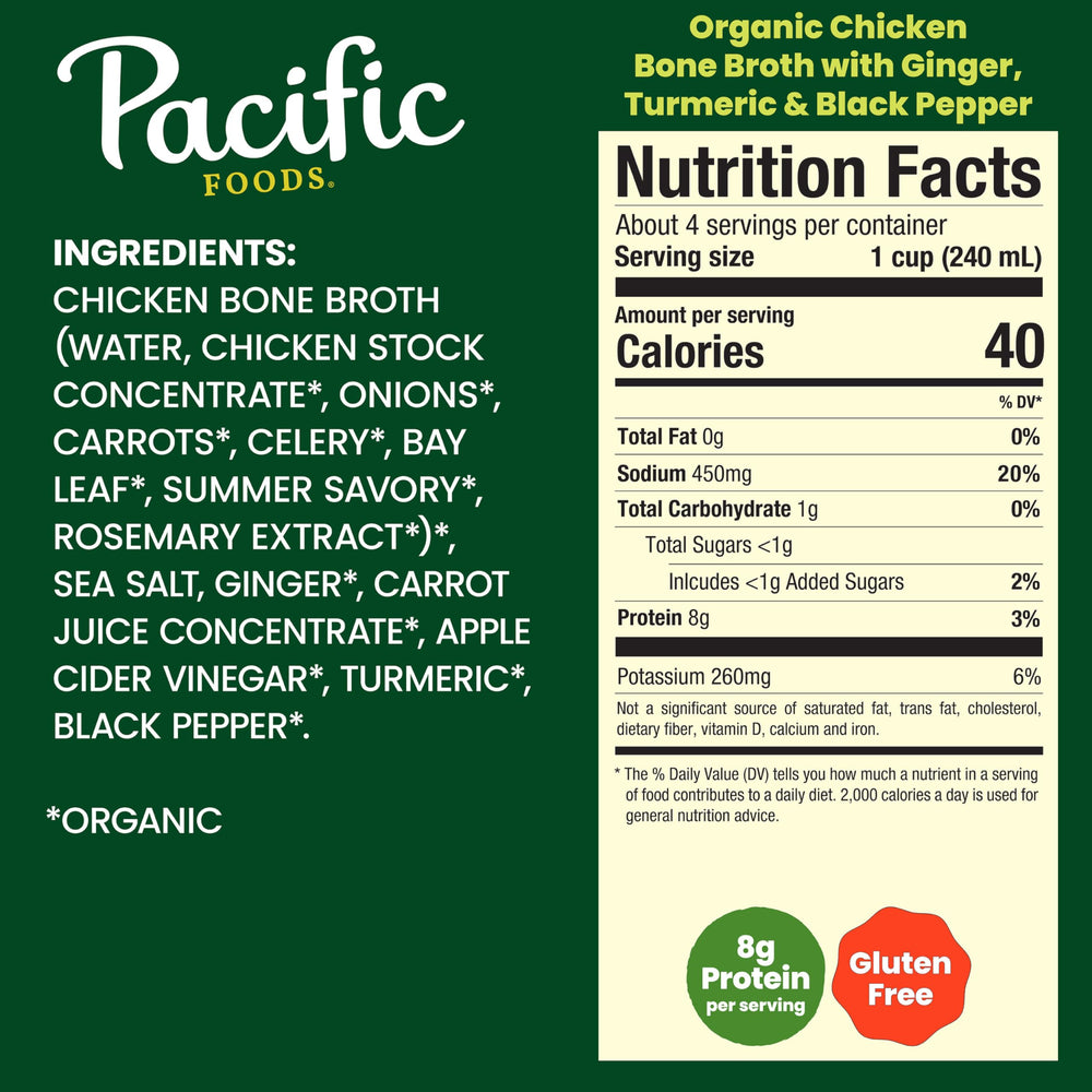 Pacific Foods bone broth pouring into a cup for a cozy, protein-rich moment.