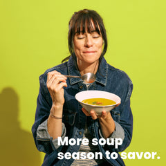 Pacific Foods Cashew Ginger Soup heating on the stove.