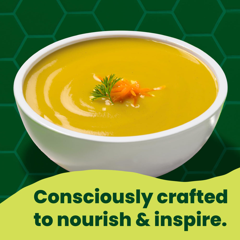 Pacific Foods Cashew Ginger Soup label close-up with Organic and Non-GMO.