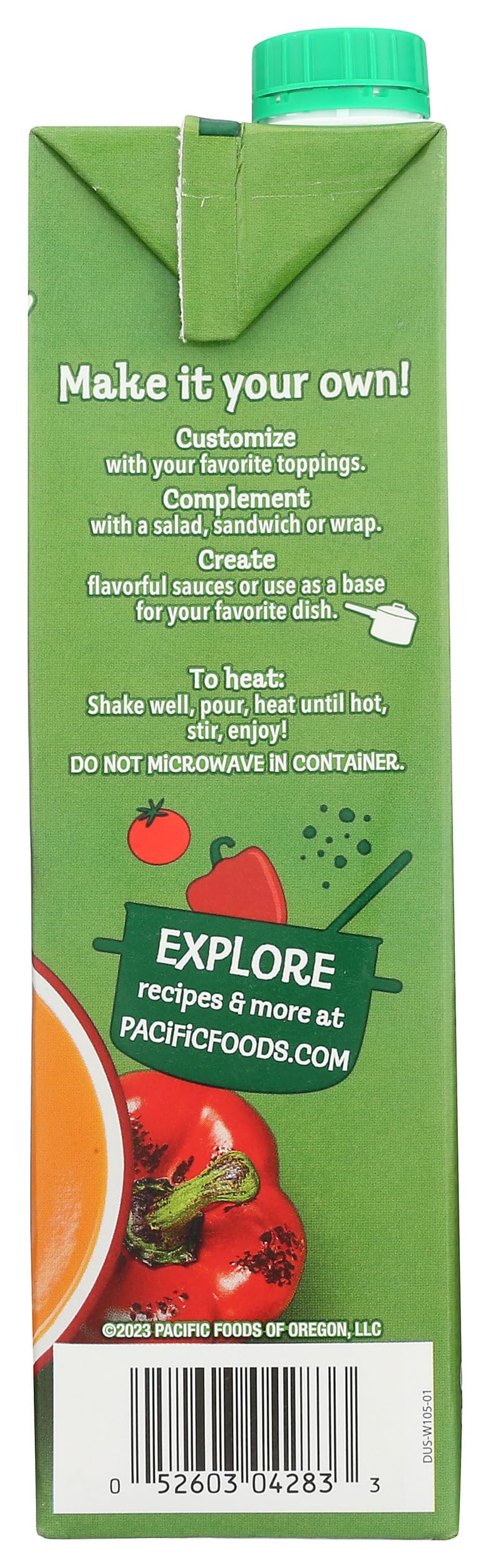 Pacific Foods creamy red pepper tomato soup served in a mug