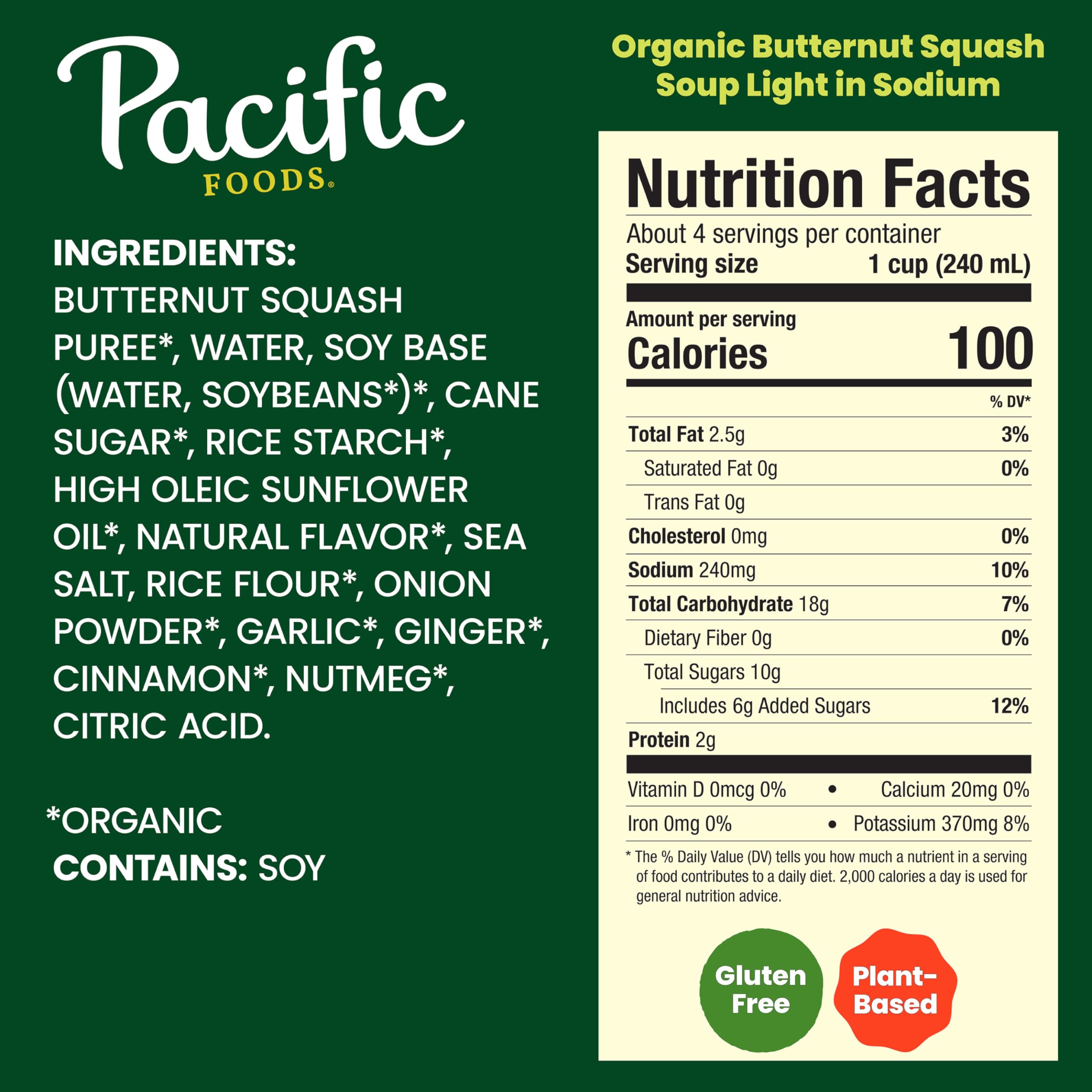 Pacific Foods low-sodium soup in a bowl, easy vegan snack.