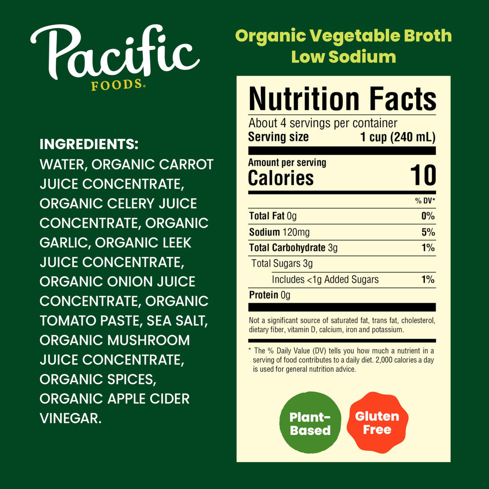 Low-sodium Pacific Foods broth highlights lighter, versatile vegetable base
