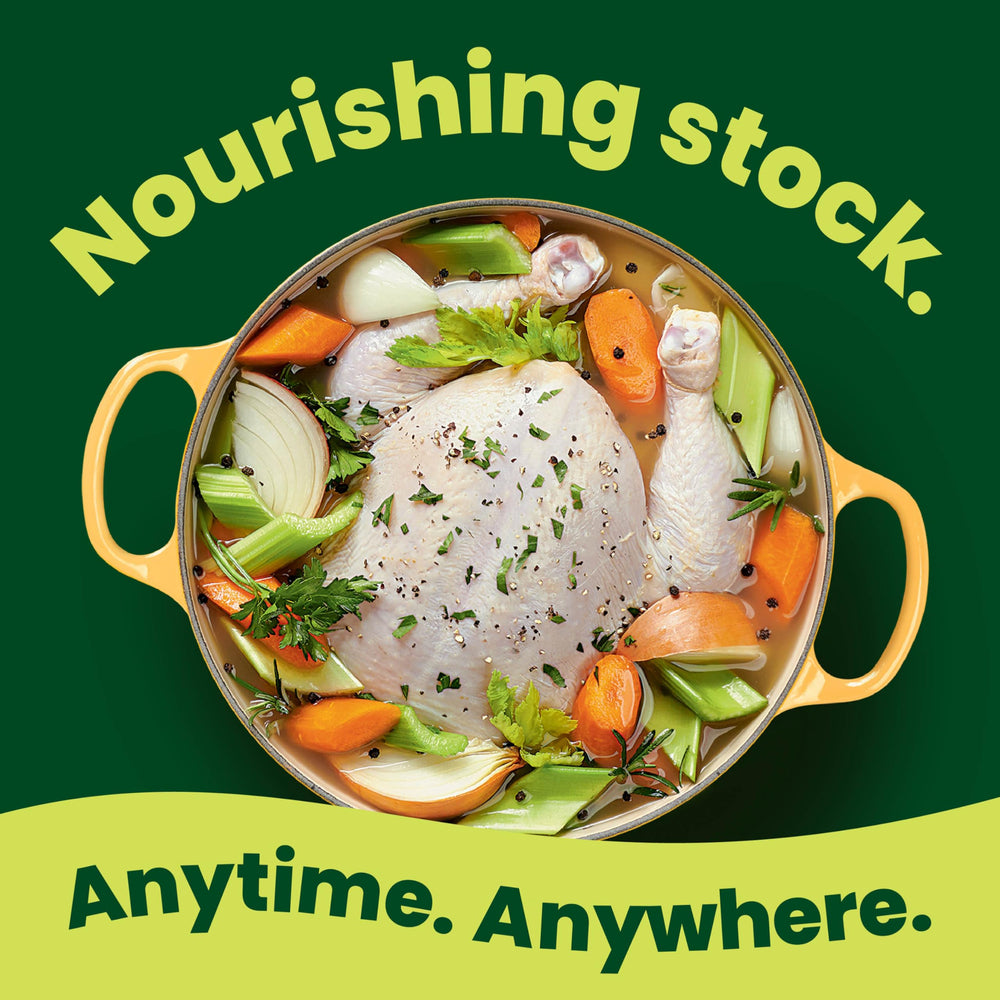 Pacific Foods Organic Chicken Stock gluten-free non-GMO attributes on label