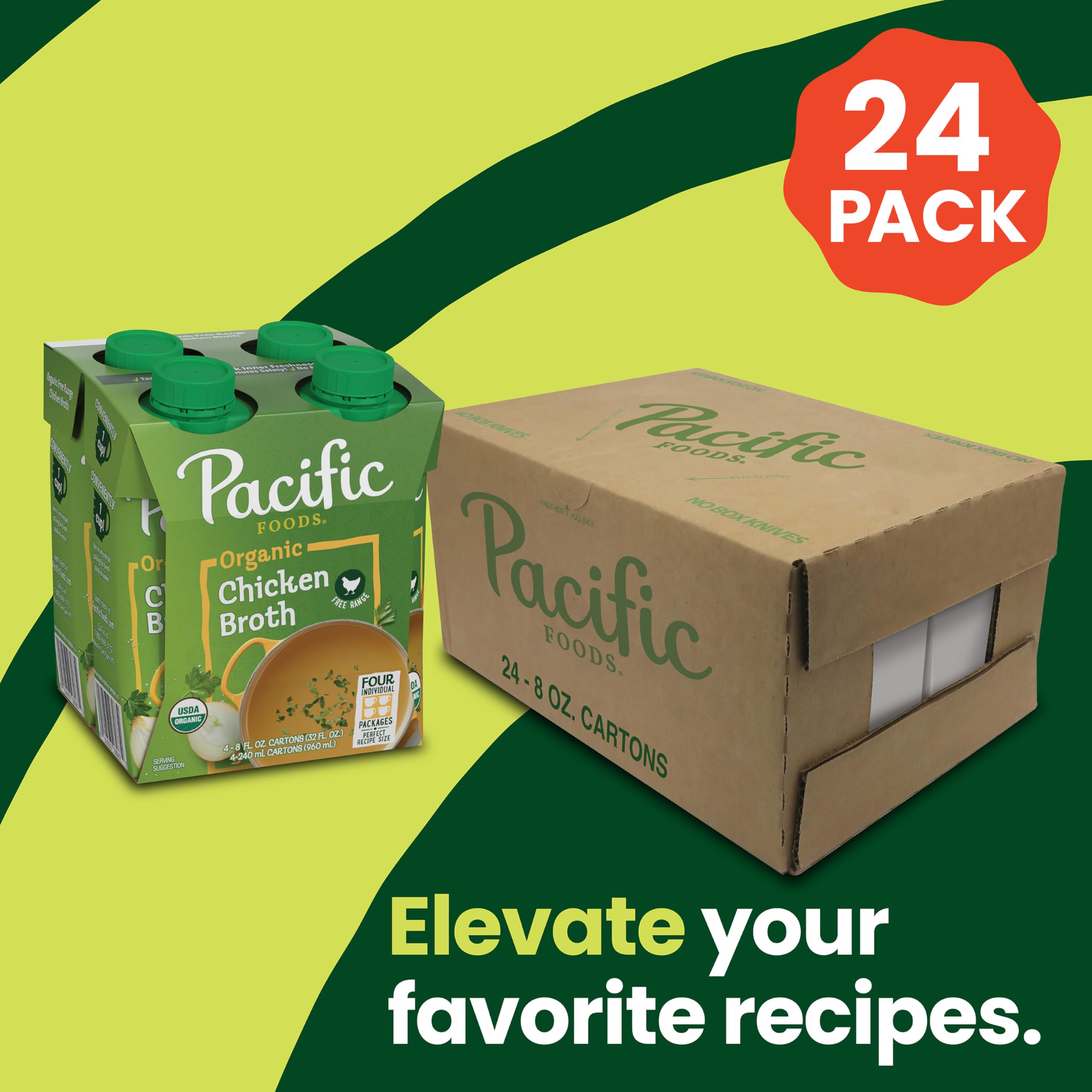 Pacific Foods Organic Free-Range Chicken Broth soup-bowl highlights a comforting, ready-to-enjoy meal.