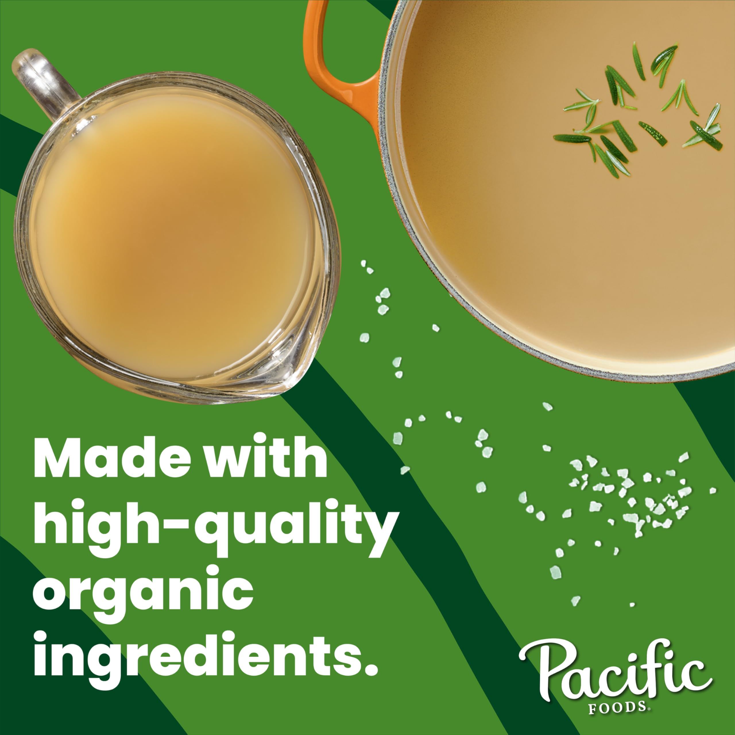 Pouring Pacific Foods Organic Turkey Broth into a pot to simmer.