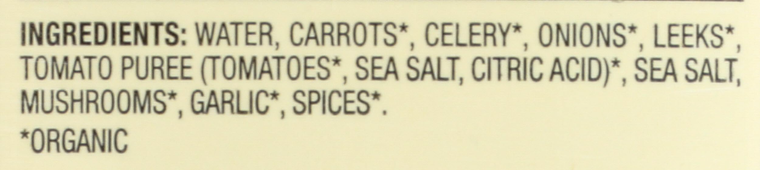 Pacific Foods Organic Vegetable Broth ingredients image emphasizes leeks, onions, garlic and garden veggies.