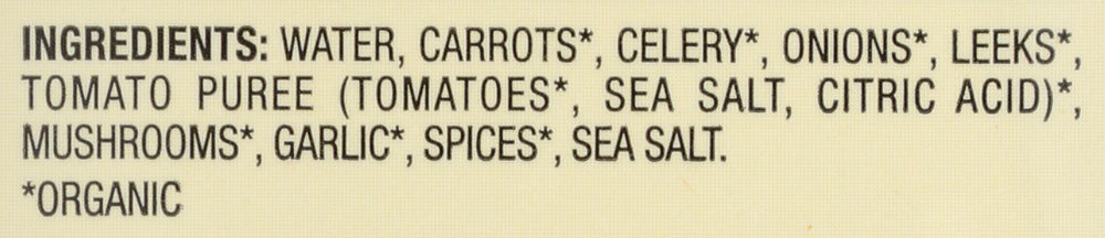 Pacific Foods organic vegetable broth label highlighting gluten-free and vegan base.