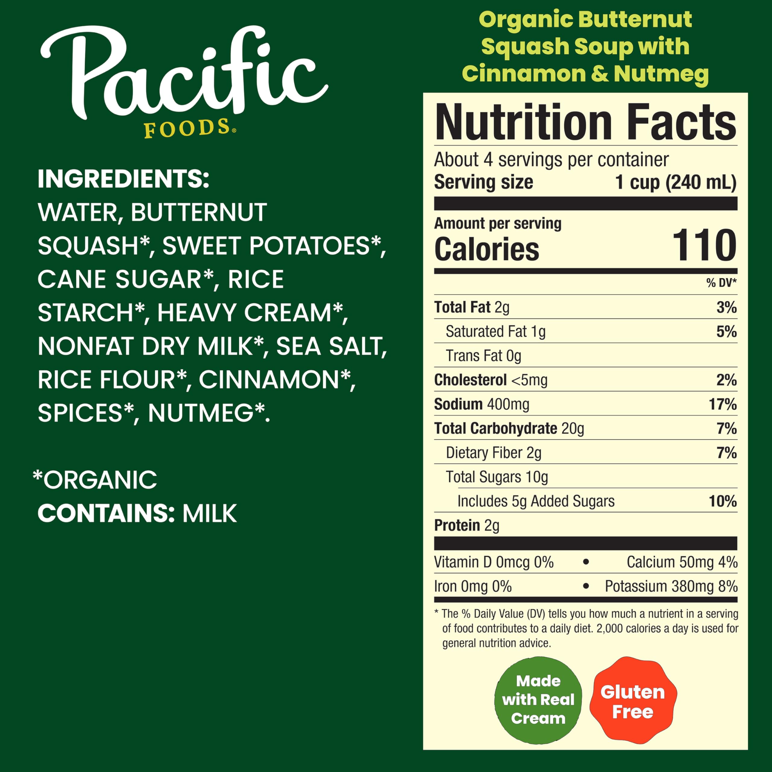 Pacific Foods Butternut Squash Soup being poured into a bowl for quick comforting meal.