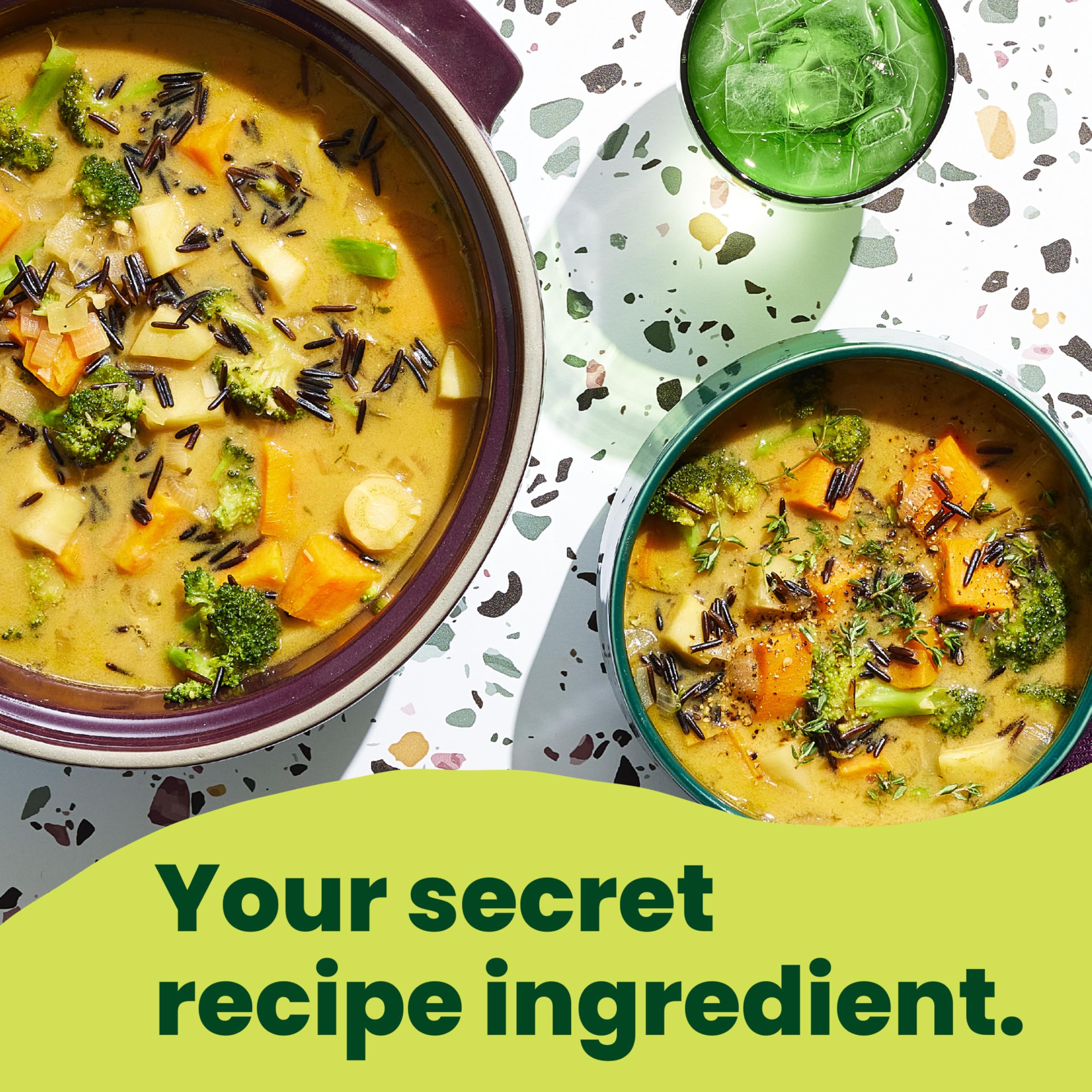 Broth in a mug ready for a warm sipping moment.