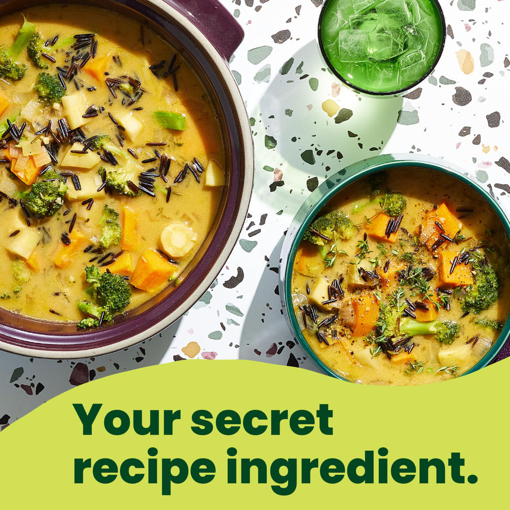 Broth in a mug ready for a warm sipping moment.